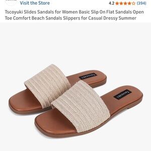 Beige Slide Sandals for Women
